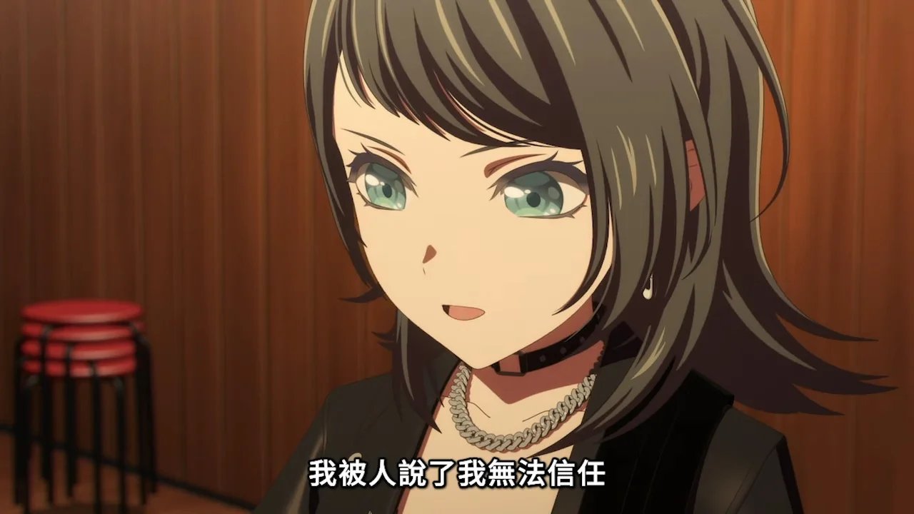 BanG Dream! Ave Mujica 第8話 海鈴在練團室說「信用できないと言われまして」的場景